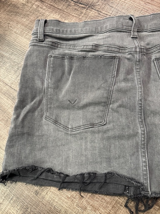 Hudson Jeans Black Washed Denim Mini Skirt with Raw Hem